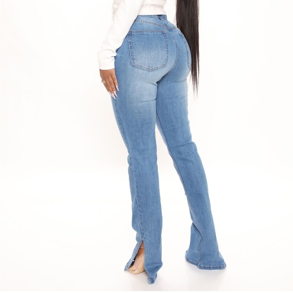 Medium Blue Side Split Fashion Nova Jeans - Picture 2 of 3